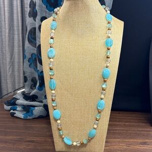 Acrylic Turquoise Beaded Necklace